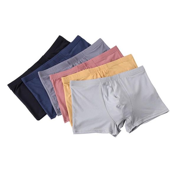 

underpants men's underwear no trace solid color comfortable milk silk men boxer shorts cross-border breathable boxers, Black;white