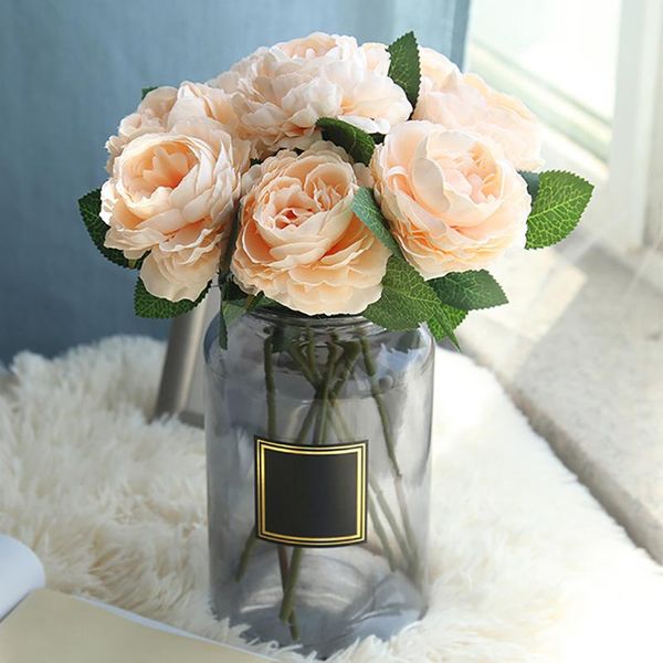 

decorative flowers & wreaths 1pc 8 colors artificial rose branch wedding party supplies home office table simulation flower decorations