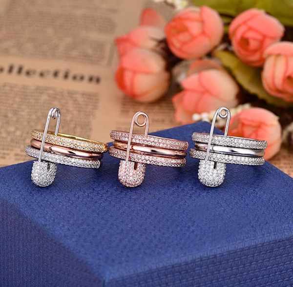 

wedding rings style small pin ring with crystal trendy fashion special women custom simple finger jewelry, Slivery;golden