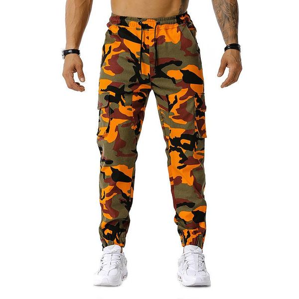 

men's pants arrival eu size cotton casual military camouflage combat overalls jogging work, Black