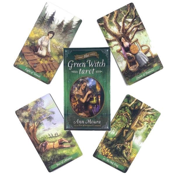

the green witch tarot deck leisure party table game fortune-telling prophecy oracles cards with guide book