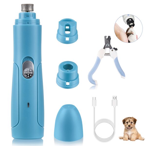 

AM Pet Nail Grinder USB Rechargeable Painless Dog Nail Clippers Quiet Electric Dog Cat Paws Nail Trimmer Grooming Scissors