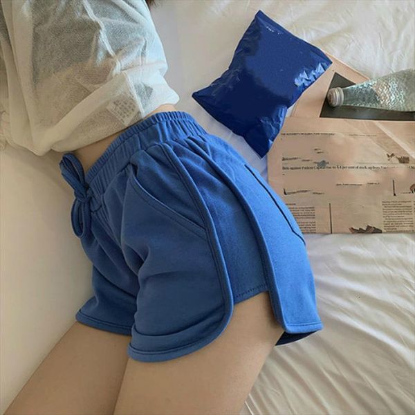 

summer black white plus size women shorts lace up elastic high waist slim casual female home comfy, White;black