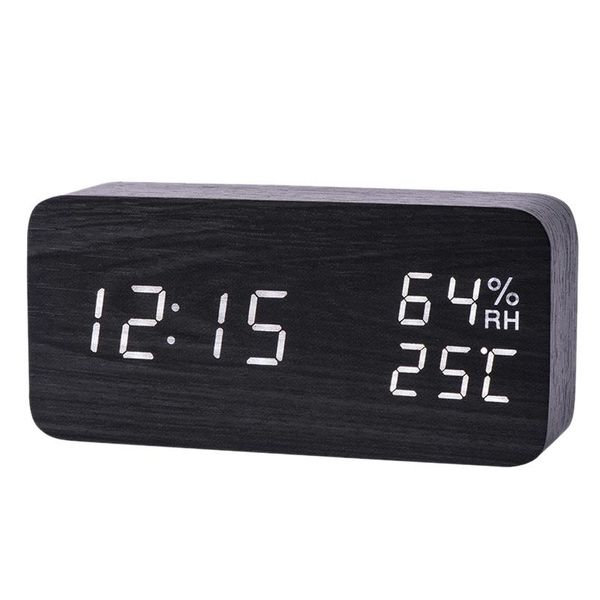 

modern led alarm clock temperature humidity electronic deskdigital table clocks,black + white subtitles other clocks & accessories