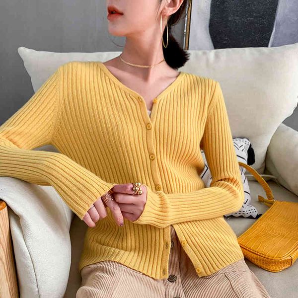 

coats coats autumn and winter female cashmere cardigan v-neck knit shirt slim korean version of the big yards short sweater women, Tan;black