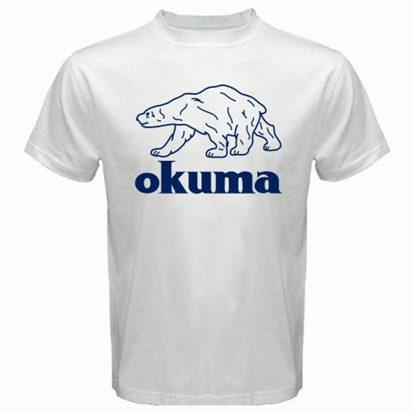 

new okuma logo pro fishing men's white t-shirt size s m  xl 2xl 3xl, White;black