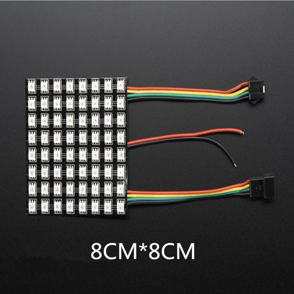 

8*8 pixel 64 pixels ws2812b digital flexible led programmed panel screen individually addressable color dc5v modules
