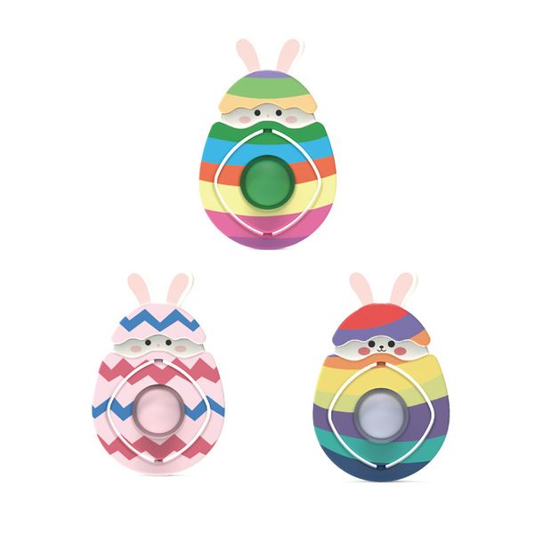 

easter bunny easter eggs fidget toys push bubble silicone decompression toy anxiety relief in children keychain