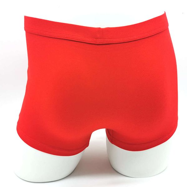 

large men's underwear red flat corner short festive mascot wedding, Black;white