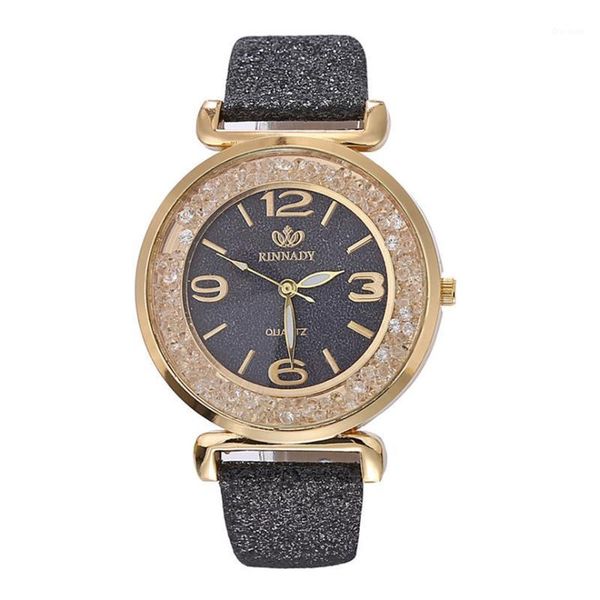 

fashion women crystal watch leather analog quartz wrist ladies casual dress wristwatch d30 wristwatches, Slivery;brown