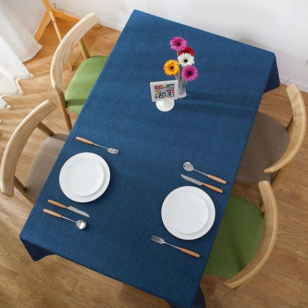

sunnyrain 1-piece linen tablecloth waterproof table cloth for dining rectangle cover
