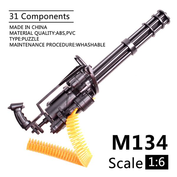 

1/6 Scale 12 inch Action Figures M134 Model Guns T800 Heavy Machine Guns + Bullet Belt Kids Toys
