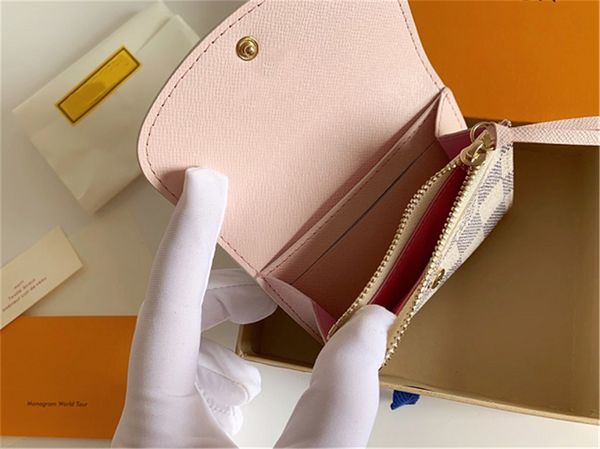 

classic flowers letters designers wallet mens womens checkered leather bags luxurys fashion digram plaid pattern coin purse france paris lad, Red;black
