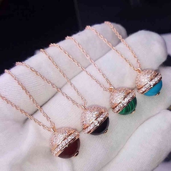 

brand pure 925 sterling silver for women pendant ball necklace colorful stone party jewelry 45cm neckalce
