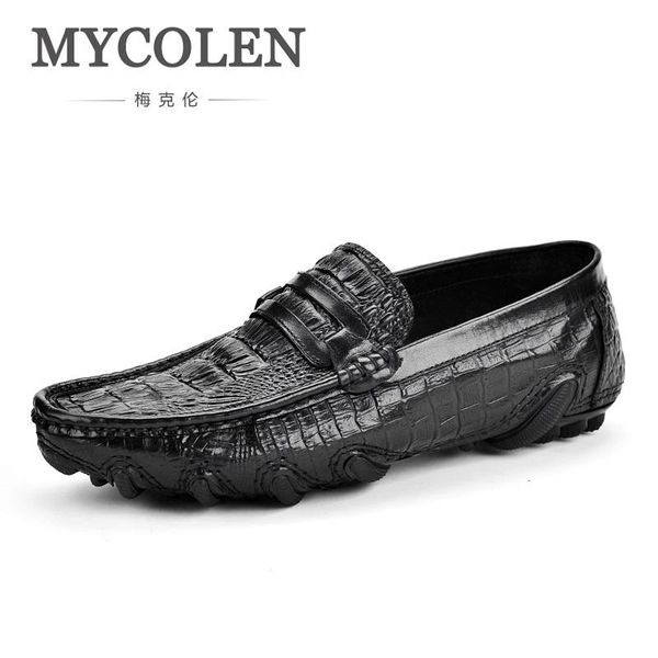 

dress shoes mycolen spring/summer men's leather doug crocodile mens casual comfortable fashion leisure breathable man, Black