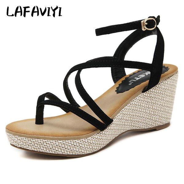 

women narrow band sandals summer 2021 bohemian flip flops shoes roman casual beach, Black