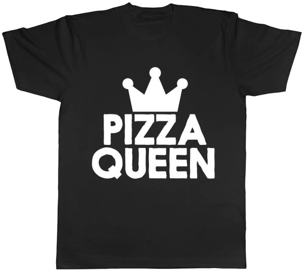 

pizza queen ladies womens t-shirt, White;black