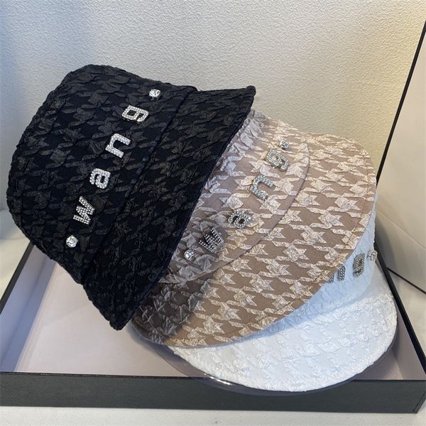 

king fisherman hats 21 new jacquard fashion fabric bucket hat diamond letter basin hat summer thin hats girl zy, Blue;gray