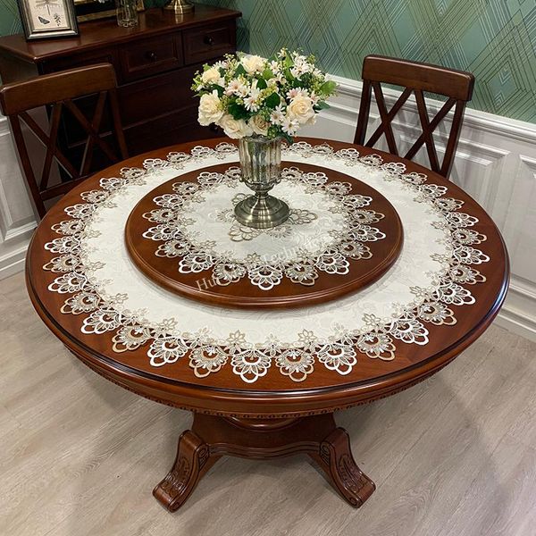 

europe round table cover lace dining tablecloth warm flower cushion cloth towel countryside fabric dust hm98