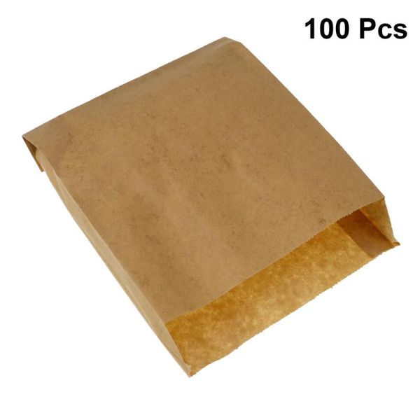 

100pcs large size grease-proof kraft paper bag bags for gift wrap