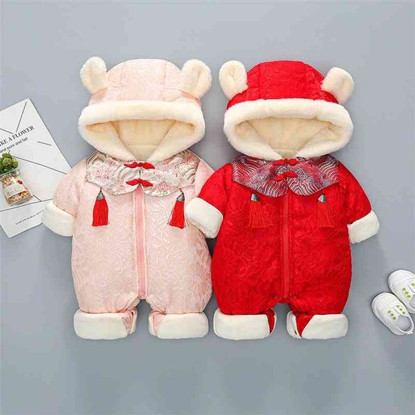 

baby rompers winter fashion infant clothing new born chinese traditional tangsuit princess first birthday gifts for girls 210414, Blue