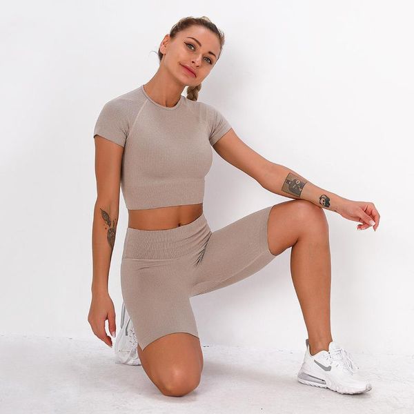 

yoga outfit tracksuit set woman 2 pieces tracksuits summer clothes for women sports crop suits with shorts women's