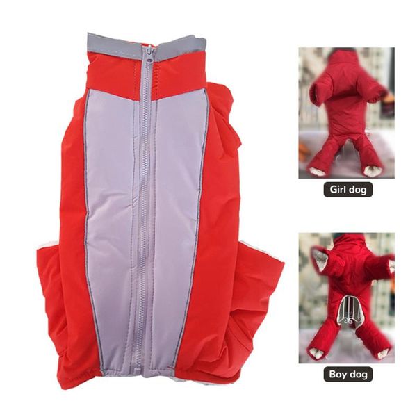 

dog apparel pet puppy down jacket costume reflective small clothes winter warm overalls for boy/girl cotton jumpsuit