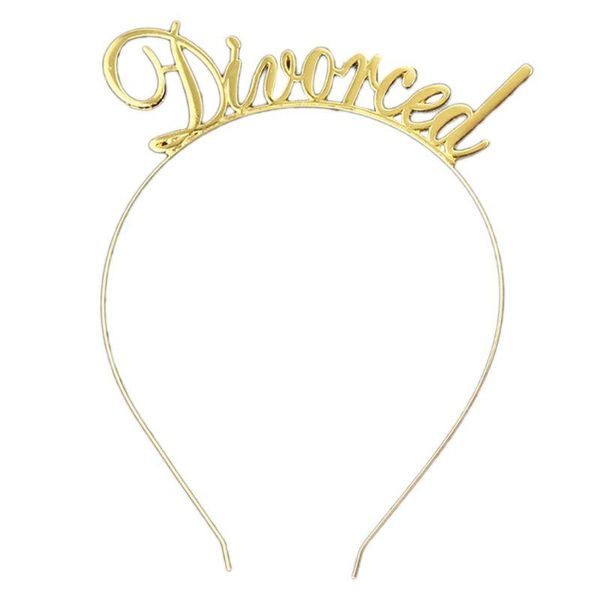 

hair clips & barrettes metal thin headband funny divorced letters tiara hoop party decorations supplies for ly unwed single women gift, Golden;silver