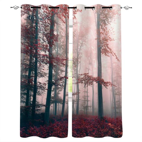 

curtain & drapes red mysterious forest blackout curtains bedroom living room kitchen computer home decoration for children kids gifts