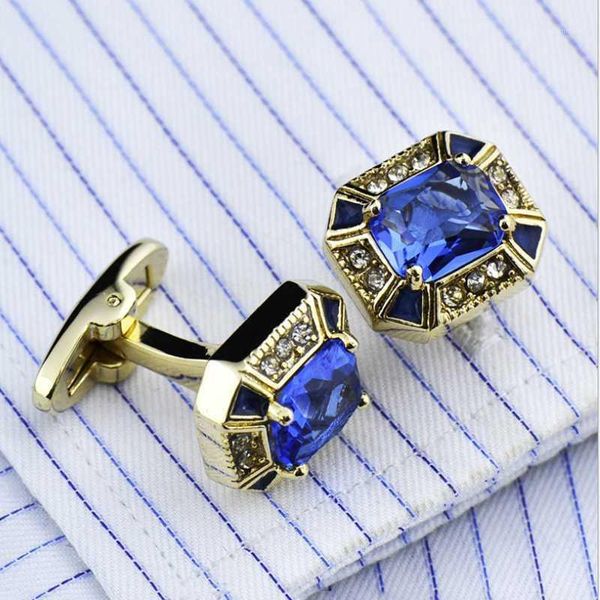

blue zircon men's cufflinks factory french sleeve nails1, Silver;golden