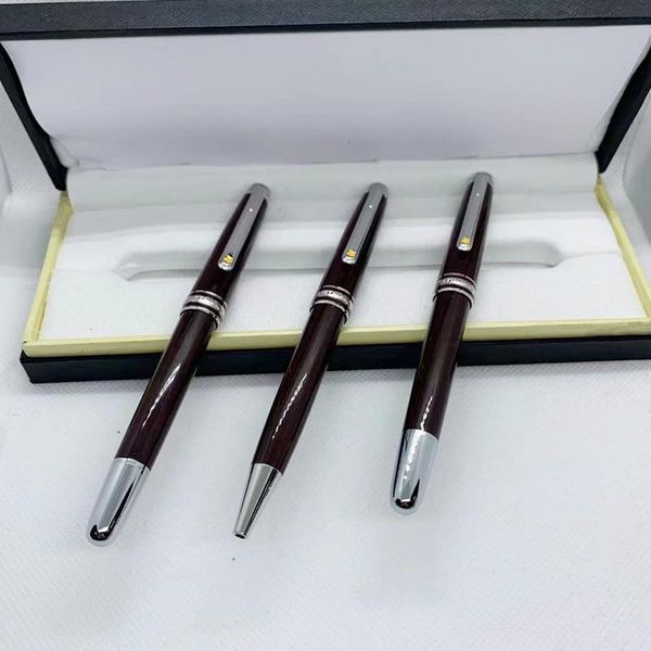 

brown resin fountain pen ballpoint stationery ink pens, Blue;orange