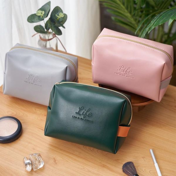 

wash storage organizer waterproof cosmetic bags multi-function leather lightweight portable bag outdoor part for women