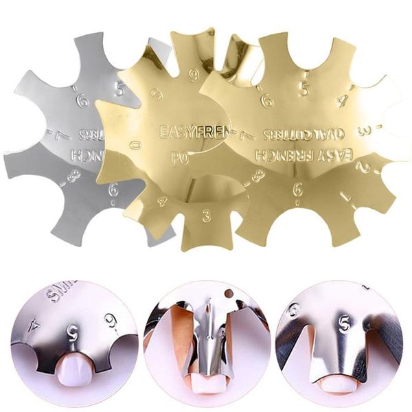 

nail art kits 1pc multi-size edge metal trimmer form cutter clipper styling nails gel easy french trim smile line manicure template tools