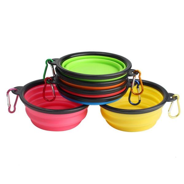

dog bowls & feeders outdoor camping travel portable folding pet bowl dishes products collapsible silicone