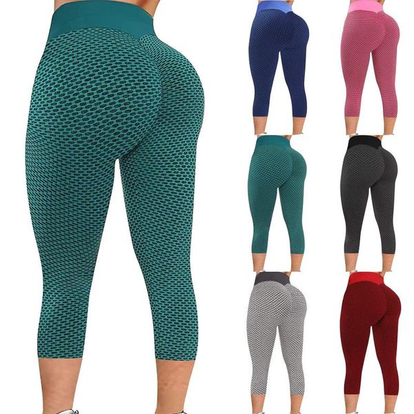 

women's grid tights yoga pants women seamless high waist leggings breathable fitness push up clothing girl long pant #6 outfit