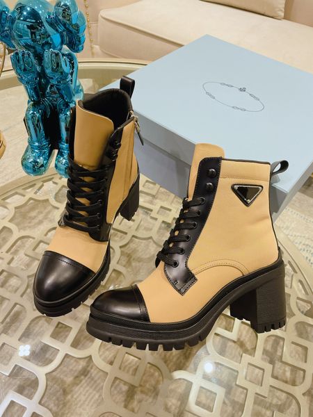 

women major ankle boots new stlye fashion lace up platform leather martin boot r ladies letter print winter booties shoes 19, Black