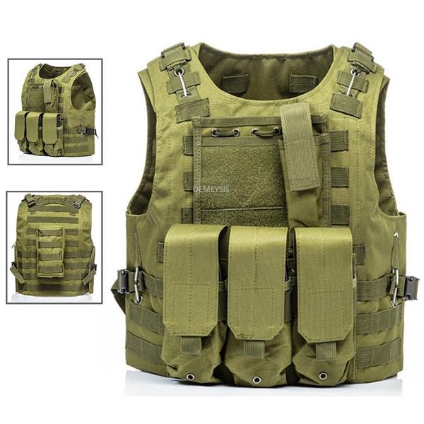 

hunting jackets molle military vest durable tactical plate carrier shooting protection vests army paintball cs equipment, Camo;black