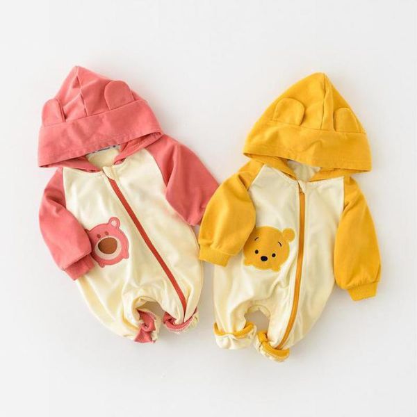 

jumpsuits autumn toddler romper baby boy long sleeve hooded jumpsuit 2021 cute born pography props infant girl clothes 0-24m, Blue