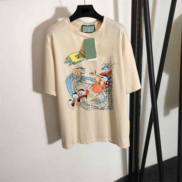 

2021 new trendy brand cotton t-shirt with the same style for men and women414343, White
