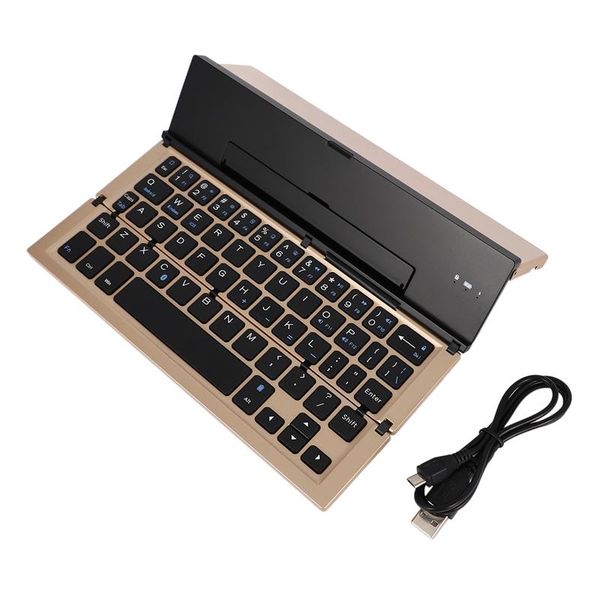 

keyboards portable aluminum folding bluetooth keyboard mobile tablet with bracket for most tablets and smartphones