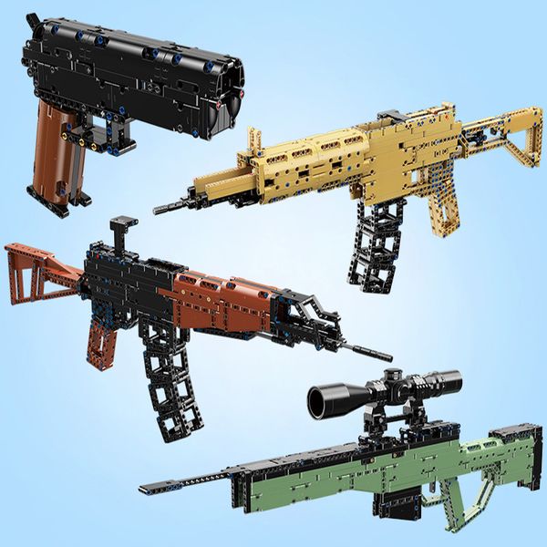 

technique guns sets ww2 world war weapon model building blocks bricks ldesert eagle AK47 M416 AWM military PUBG police shooting