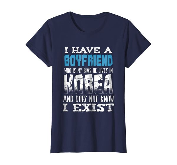 

i have a boyfriend who is my bias funny kpop music t-shirt, White;black