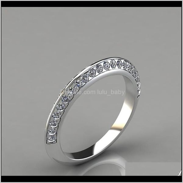 

s1291 fashion jewely forefinger ring simple water diamond men women vhyle band oxnsq, Silver