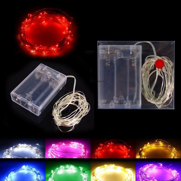 

strips 3 battery powered 2m 20 led silver color copper wire fairy string lights lamp for christmas holiday wedding and party
