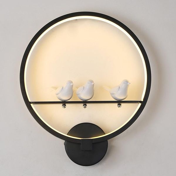 

wall lamp modern black white led lamps bird angel lovers kids aluminum decorative interior living room dining corridor lighting