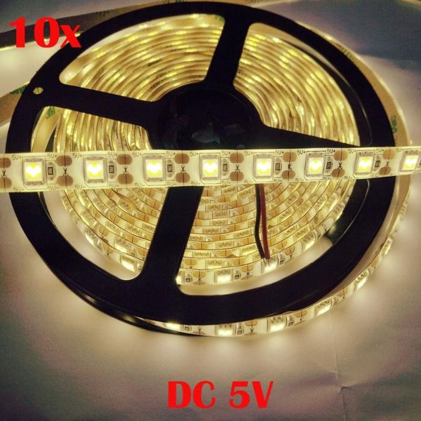 

strips dhl 50m/lot dc 5v white/warm white ip65 waterproof smd led strip light