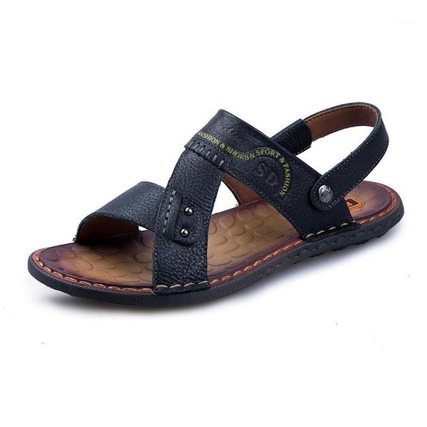 

sandals vietnam zandalias en size deportivas erkek cuir masculina couro slide rasteira transpirables drying rubber masculino leather de1, Black