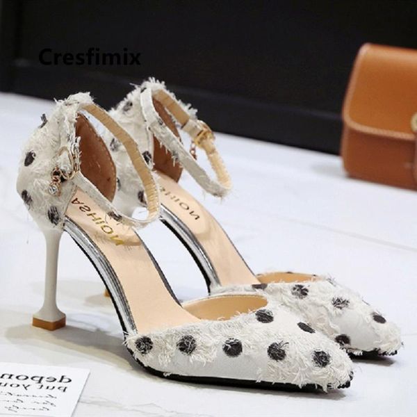 

dress shoes women cute pink dot comfortable buckle strap high heel lady casual spring & summer heels mujer tacones altos e3411, Black