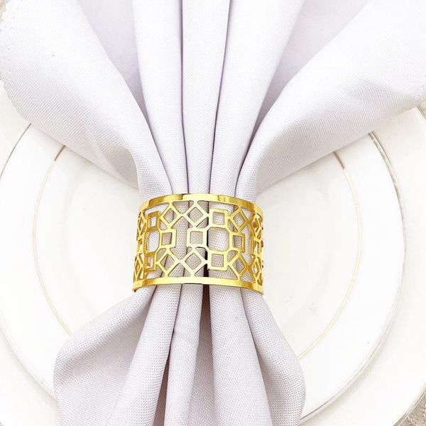 

napkin rings 10pcs/lot hollow ring alloy button holiday party deskdecoration