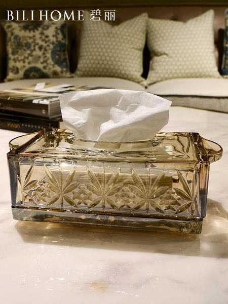 

glass living room gold tissue boxes dining case home storage napkin dispenser luxury box boite mouchoir decor & napkins